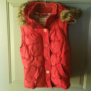 Aeropostale hooded red vest